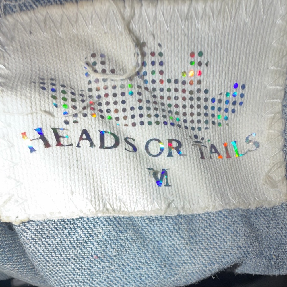 NWOT Heads or Tails Skull Dollar Sign Denim Jacket Med.🔥SALE $51 till Sun. - Picture 8 of 8